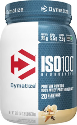 Dymatize Iso 100 1.3lb Gourmet Vanilla - 21.2 OZ - Image 2