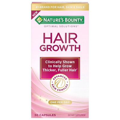 Natures Bounty Optimal Solutions Hair Growth Capsules 30ct - 30 CT - Image 2