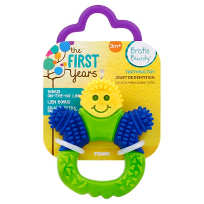 The First Years Bristle Buddy Teether- Green/yellow/blue - EA - Image 1