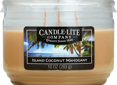 Candle-lite 3 Wick Jar Acetate Lid Island Coconut Mahogany - 10 OZ - Image 2