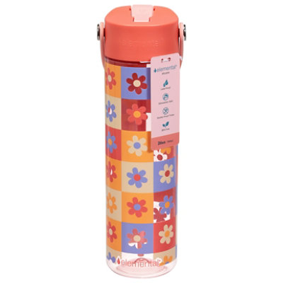 Elemental Splash Tritan Bottle Checkered Flowers - EA - Image 2