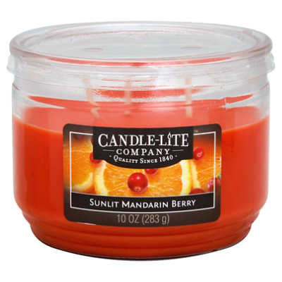 Candle-lite 3 Wick Jar Acetate Lid Sunlit Mandarin Berry - 10 OZ - Image 1
