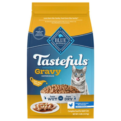 Blue Buffalo Tastefuls Irresistible Gravy Adult Indoor Cat Dry Food, Chicken & Brown Rice Recipe 5lb - 5 LB - Image 1