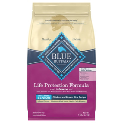 Blue Buffalo Life Protection Formula Senior Small Breed Dry Dog Food, Chicken & Brown Rice - 5 LB - Image 1