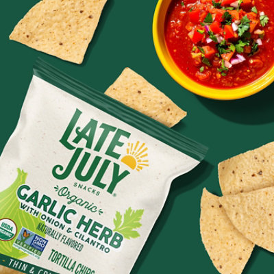 Late July Garlic Herb Organic Tortilla Chips 10.1 Oz Bag - 10.1 OZ - Image 2