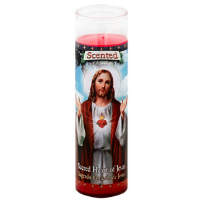 St Jude Candle Co St Jude Sacred Heart Of Jesus Red Wax Strwbry Scntd - EA - Image 1
