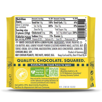 Ritter Sport Choc Bar White Lmn Nrs - 3.5 OZ - Image 3