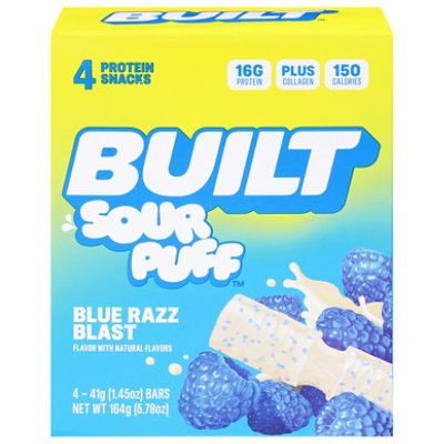 Built Puff Protein Bar Blue Razz Blast 4 Count Box 1.41 Oz Bars - 4 CT - Image 1