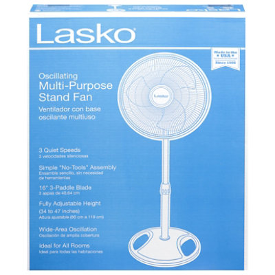 Lasko Oscillating Stand Fan 16 Inch - Each - Image 1
