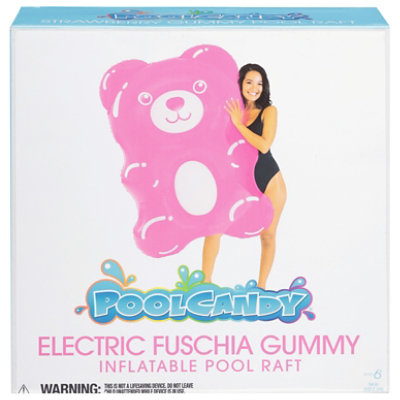 PoolCandy Gummy Bear Electric Fuchsia Raspberry Inflatable Raft - Each - Image 1