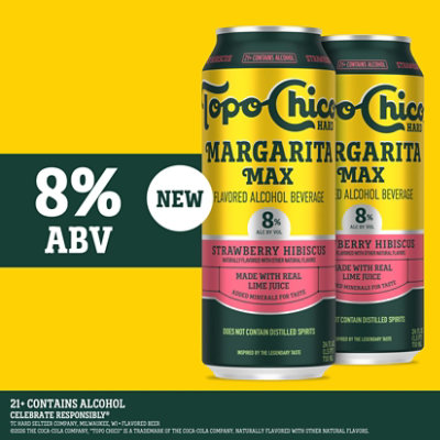 Topo Chico Hard Margarita Max Strawberry Hibiscus Beer In Cans - 24 FZ - Image 2