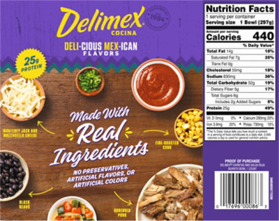 Delimex Carnitas And Salsa Roja Burrito Bowl, 10.5 Oz Box - 10.5 OZ - Image 5