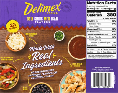 Delimex Char-grilled Chicken Fajita Burrito Bowl, 11 Oz Box - 11 OZ - Image 5