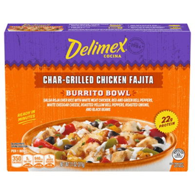 Delimex Char-grilled Chicken Fajita Burrito Bowl, 11 Oz Box - 11 OZ - Image 1