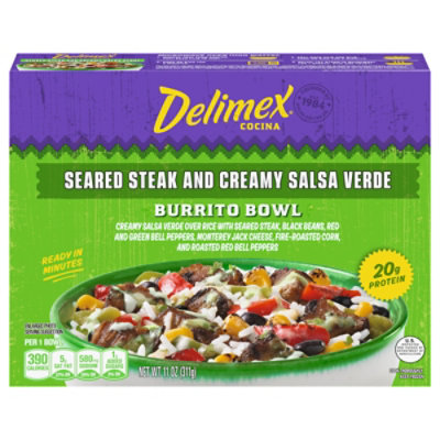 Delimex Seared Steak And Creamy Salsa Verde Burrito Bowl, 11 Oz Box - 11 OZ - Image 2