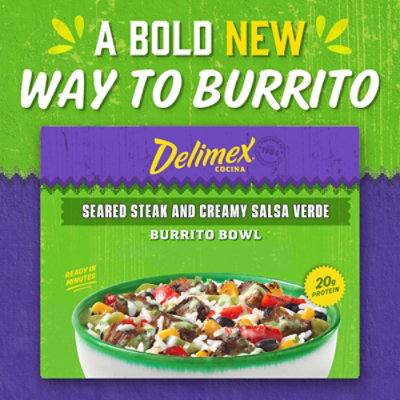Delimex Seared Steak And Creamy Salsa Verde Burrito Bowl, 11 Oz Box - 11 OZ - Image 3