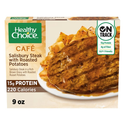 Healthy Choice Cafe Salisbury Steak With Roasted Potatoes, Frozen Meal, 9 Oz - 9 OZ - Image 1