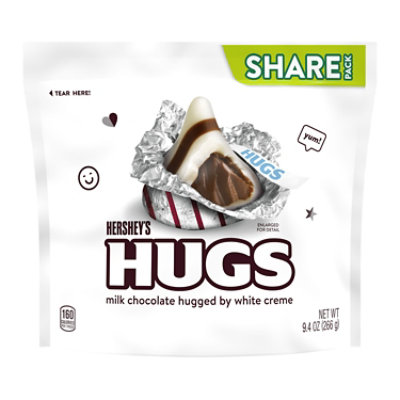 Hersheys Hugs Milk Chocolate Hugged By White Creme Share Pack Stand Up Bag - 9.4 OZ - Image 1