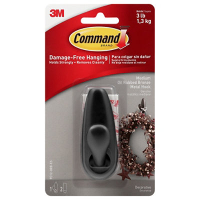 3m Command Strips- Bronze Finish Forever Classic Med Hook - 1.00 EA - Image 1