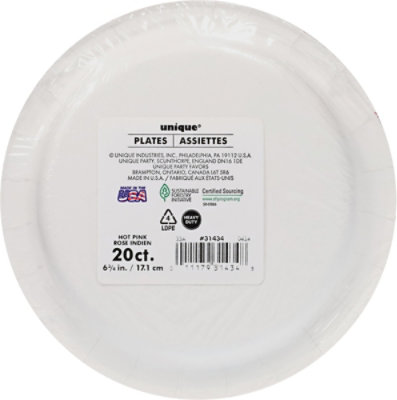 Hot Pink 7in Plates - 20 CT - Image 3