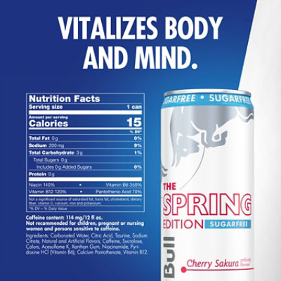 Red Bull Sugar Free Cherry Sakura Spring Edition Energy Drink - 12 Fl. Oz. - Image 2