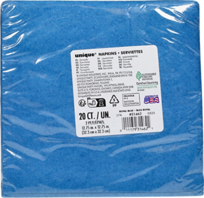 Royal Blue Lunch Napkins - 20 CT - Image 3