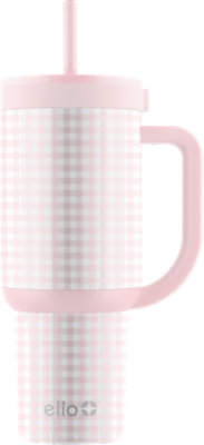 Ello Pink Gingham 24 Oz Tumbler - Each - Image 1