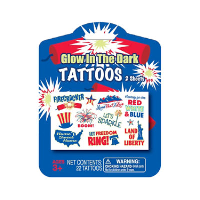 Mello Smello Glow Patriotic Temporary Tattoo - Each - Image 1