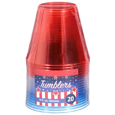 Northwest Enterprises 9Z Red White Blue Plastic Tumbler 20 Count- Each - Image 2