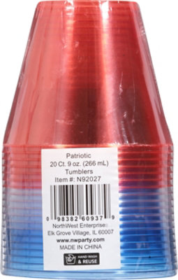 Northwest Enterprises 9Z Red White Blue Plastic Tumbler 20 Count- Each - Image 3
