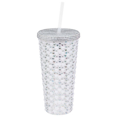 Neat Basics 22 Oz Heart Pearl Tumbler White - Each - Image 1