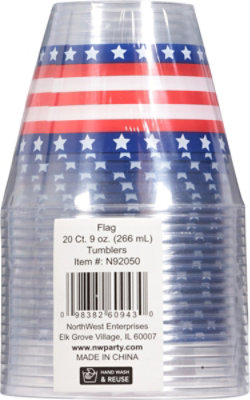 Northwest Enterprises 10Z Plastic Usa Flag Tumblr 20 Count - Each - Image 3