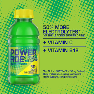 Powerade Xtra Sour Green Apple 8pk 12fl.oz - 8-12 FZ - Image 2