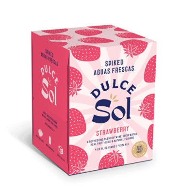 Dulce Sol Aguas Frescas Strawberry 4-pk Wine - 4-355 ML - Image 1