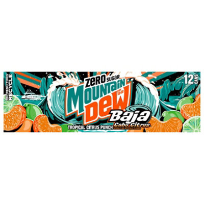 Mtn Dew Baja Cabo Citrus Zero Sugar - 12-12 Fl. Oz. - Image 2