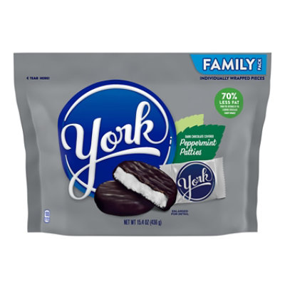 York Dark Chocolate Covered Peppermint Patties Family Pack Stand Up Bag - 15.4 OZ - Image 1