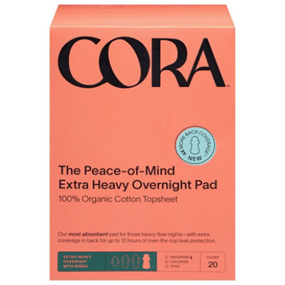 Cora Xtra Hvy Ovrnt Pads 20 Ct - 20 CT - Image 1
