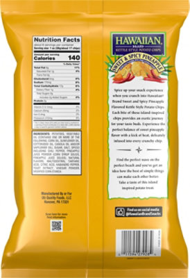 Hawaiian Kettle Chips Sweet & Spicy Pineapple 7.5oz - 7.5 OZ - Image 5