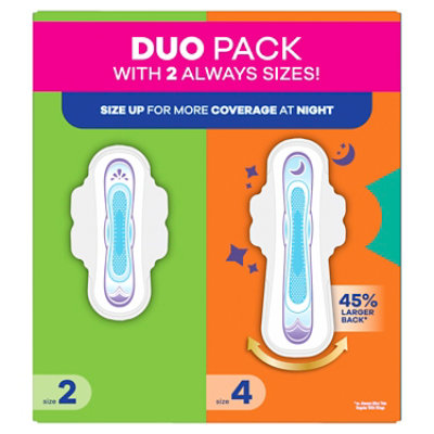 Always Ultra Thin Sz2 & Sz4 Duo Pack - 44 CT - Image 6