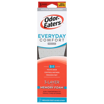 Odor Eaters Everyday Comfort Insoles 3-Pack - EA - Image 1