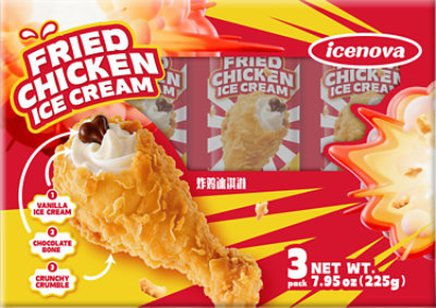 Icenova Ice Cream Fried Chicken 3 Count - 7.95 Oz - Image 1