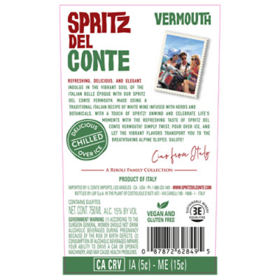 Spritz Del Conte Vermouth Wine - 750 ML - Image 5