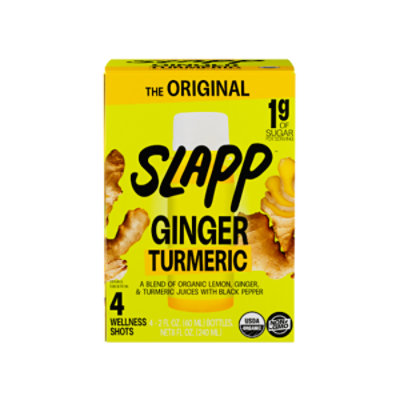 Slapp Original Ginger Turmeric Wellness Shots 4 Count - 4-2 FZ - Image 1
