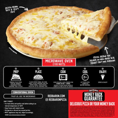 Red Baron Crunch Time Four Cheese Frozen Microwave Pizza 14.91 Oz - 14.91 OZ - Image 6