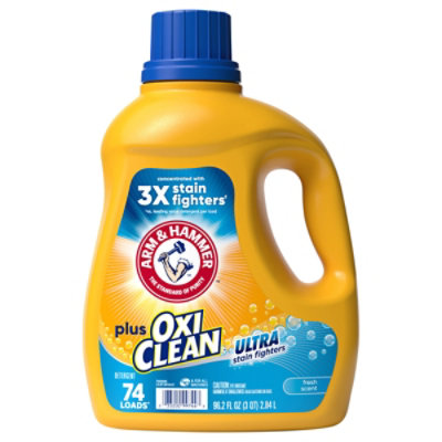 Arm & Hammer He Liquid Detergent Plus Oxi Clean Stain Fighters, Fresh Scent - 96.2 Fl. Oz. - 96.2 FZ - Image 1