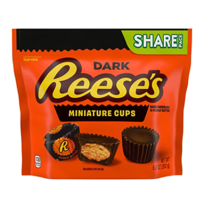 Reeses Dark Chocolate & Peanut Butter Miniature Cups Share Pack Stand Up Bag - 9.3 OZ - Image 1