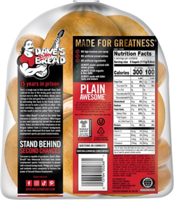 Daves Killer Bread Mini Plain Awesome Bagels - 12 CT - Image 5