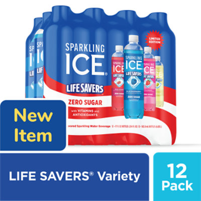 Sparkling Ice Life Savers Variety Pack Wild Cherry /strawberry/blue Raspberry/white Grape 12 17oz - 12-17FZ - Image 1