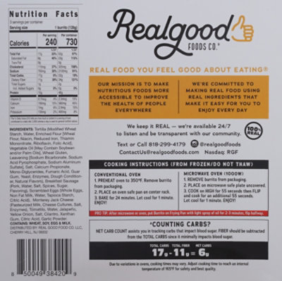 Real Good Foods Burritos Breakfast - 13.5 OZ - Image 6