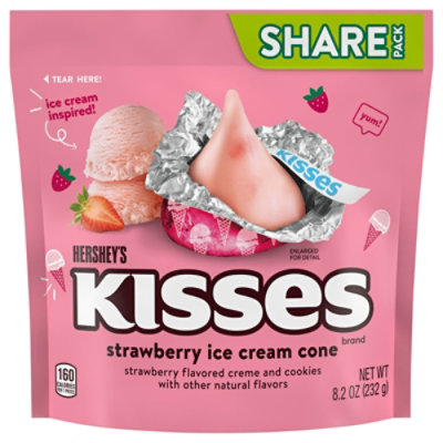 Hersheys Kisses Strawberry Ice Cream Cone Flavored Candy Share Pack - 8.2 Oz - Image 3